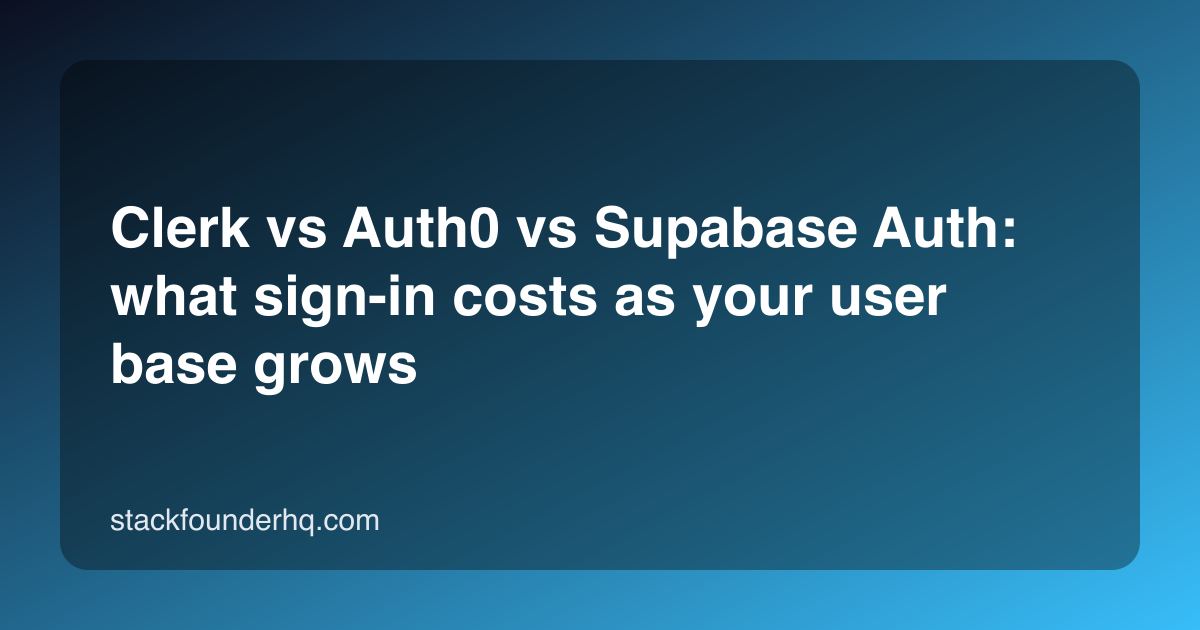 Clerk vs Auth0 vs Supabase Auth: what sign-in costs as your user base grows